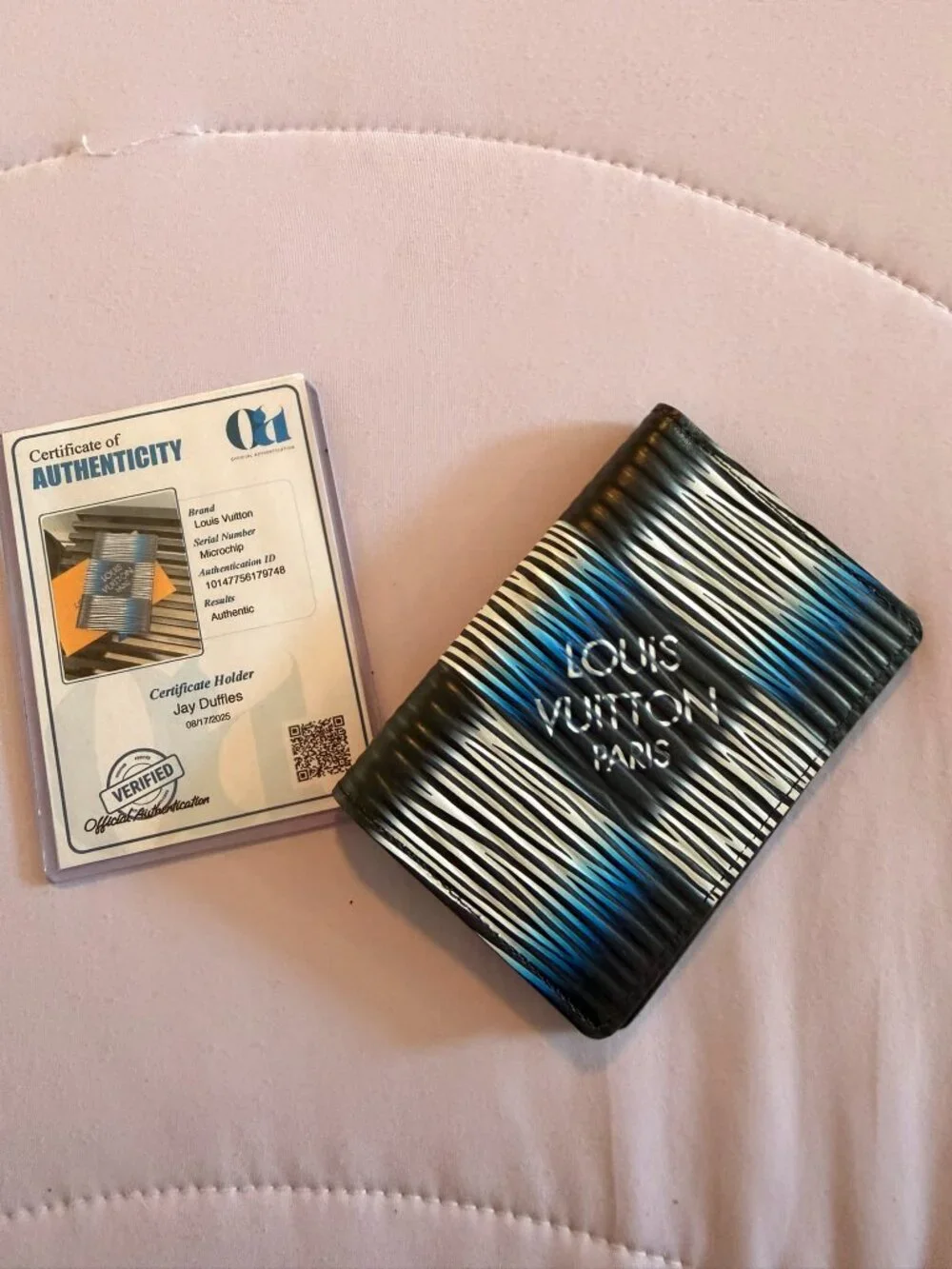Louis Vuitton Damier Rush Blue Moon Pocket Organizer Wallet Card Holder
